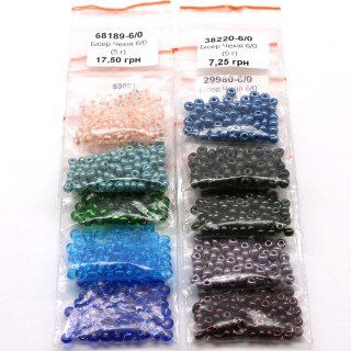 Набор бисера чешский preciosa 6/0 по 5г, 10шт